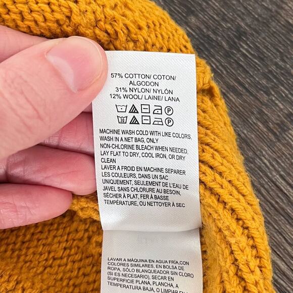 Lucky Brand Tunic Sweater Braid Stitch Drop Shoulder Oversize Size Small Mustard - Picture 14 of 16